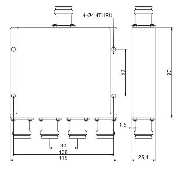 PicoCoupler 1/4 (4.3-10F, 700-3800MHz)