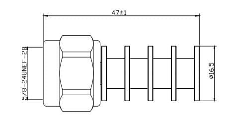 Коаксиальный фиксированный терминатор PFZ-DC/18-N-male (10W)