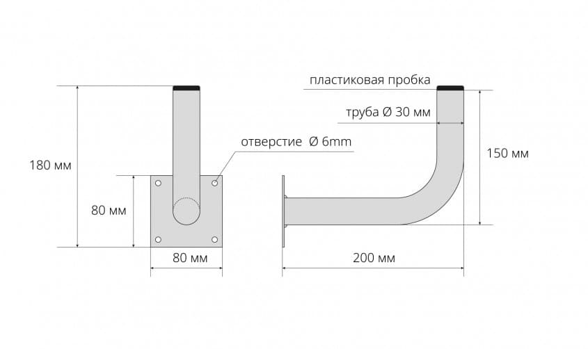 Кронштейн стеновой 200X150