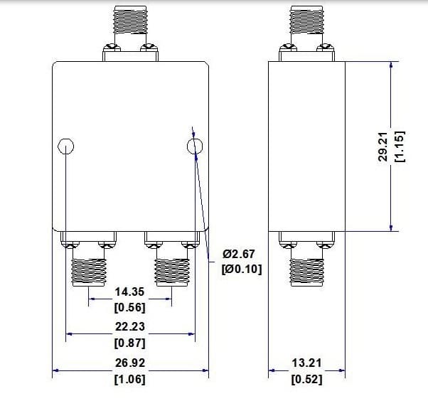 10-40 ГГц Двусторонний Разветвитель PicoCell Megacoupler 10-40 ГГц - 1/2 (2.92-Female)