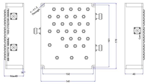 Комбайнер PicoCell 2х1 FBS-900/1800-2100/2600-N